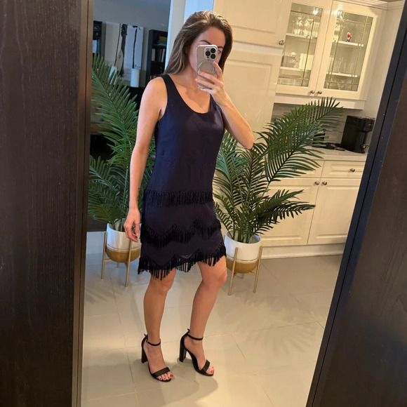 Navy Flirty  Holiday Dress, French Connection, US 4 - Picture 2 of 6